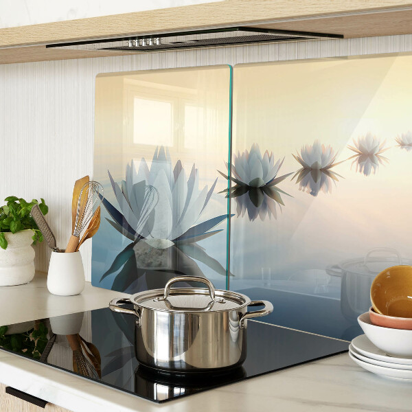 Glass chopping board Water flowers in pastel shades