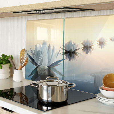 Glass chopping board Water flowers in pastel shades