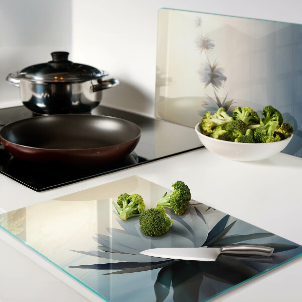 Glass chopping board Water flowers in pastel shades
