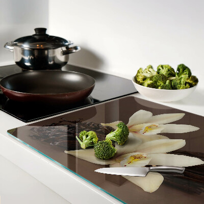 Chopping board glass Orchids and vanilla beans