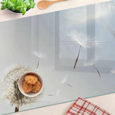 Cutting board Dandelions in the background of the window