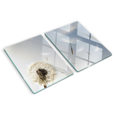 Cutting board Dandelions in the background of the window