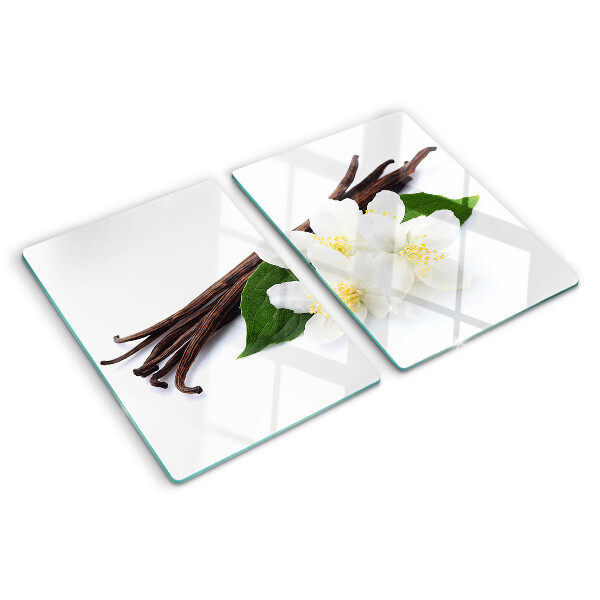 Cutting board Vanilla flowers and pods