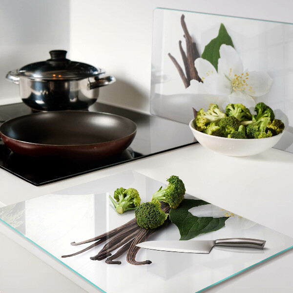 Cutting board Vanilla flowers and pods