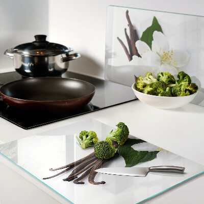 Cutting board Vanilla flowers and pods
