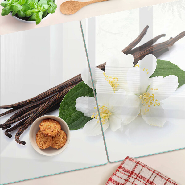 Cutting board Vanilla flowers and pods