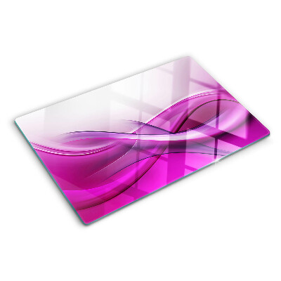 Chopping board glass Waves in shades of pink