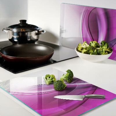 Chopping board glass Waves in shades of pink