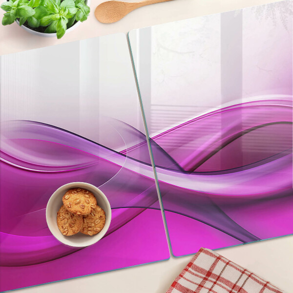 Chopping board glass Waves in shades of pink