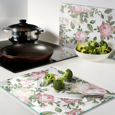 Cutting board Floral rose pattern