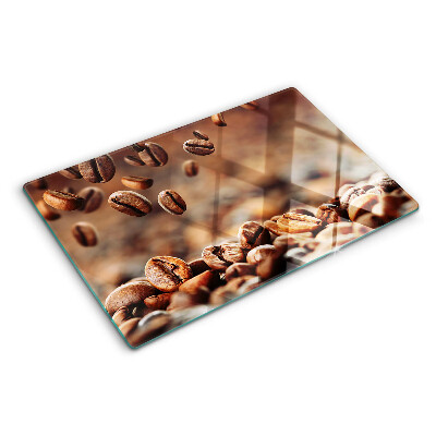 Glass kitchen board Coffee beans in motion