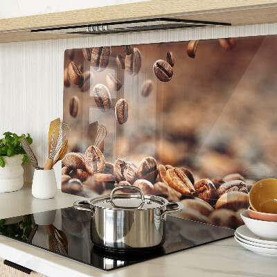 Glass kitchen board Coffee beans in motion