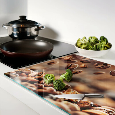 Glass kitchen board Coffee beans in motion
