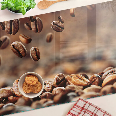 Glass kitchen board Coffee beans in motion