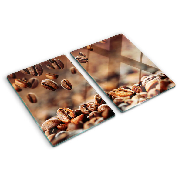 Glass kitchen board Coffee beans in motion
