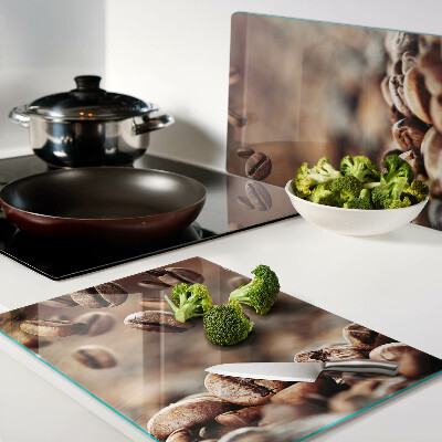 Glass kitchen board Coffee beans in motion
