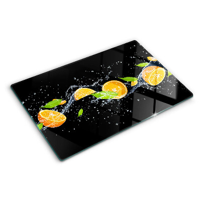 Glass kitchen board Citrus fruits in water