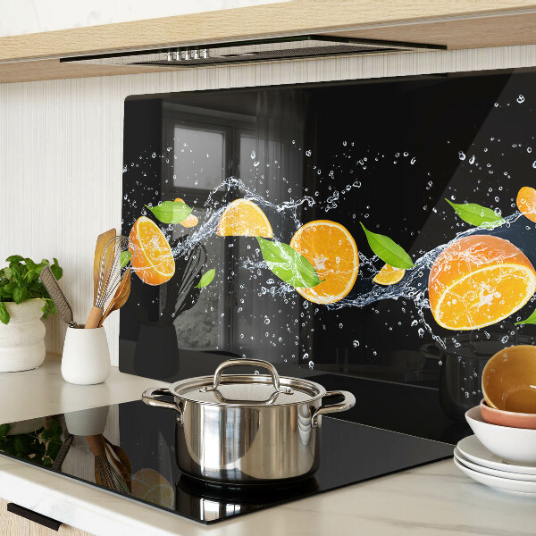Glass kitchen board Citrus fruits in water