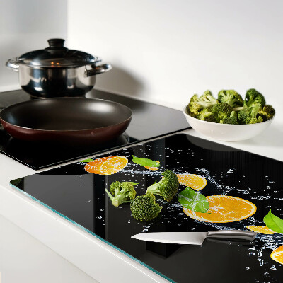 Glass kitchen board Citrus fruits in water