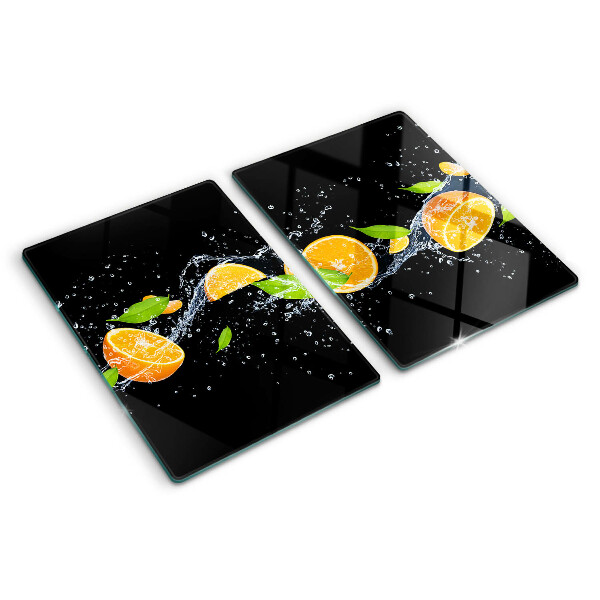 Glass kitchen board Citrus fruits in water
