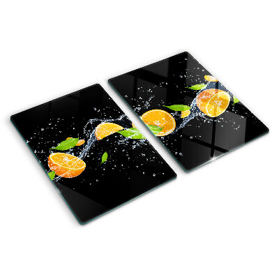 Glass kitchen board Citrus fruits in water