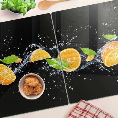 Glass kitchen board Citrus fruits in water