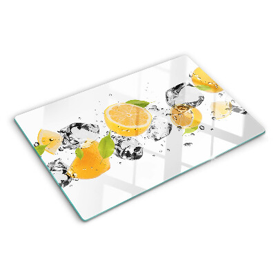 Cutting board Lemons with ice