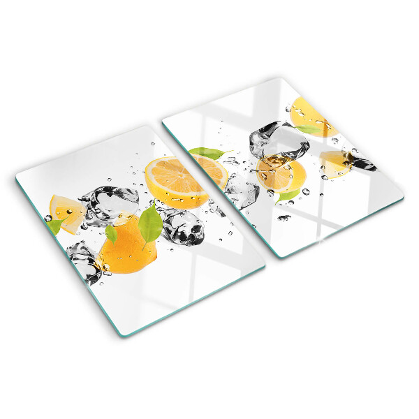 Cutting board Lemons with ice