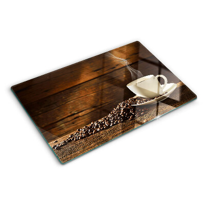 Cutting board Coffee and a cup