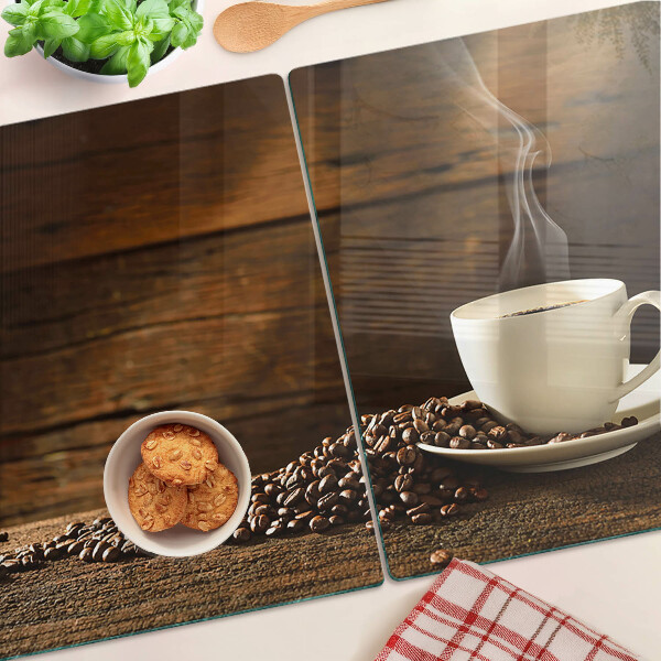 Cutting board Coffee and a cup