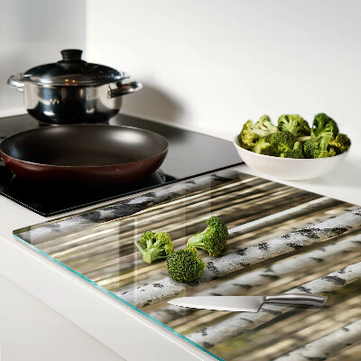 Cutting board White birches in the forest