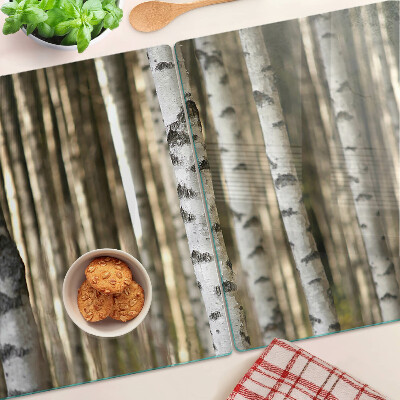 Cutting board White birches in the forest