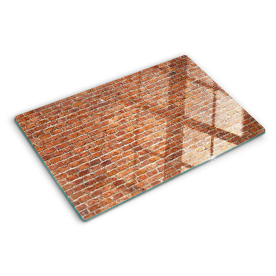 Chopping board glass Brick wall