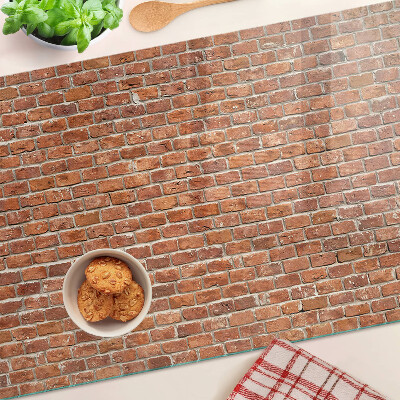 Chopping board glass Brick wall