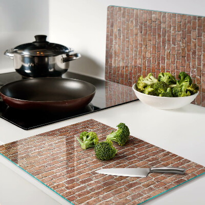 Chopping board glass Brick wall
