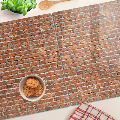 Chopping board glass Brick wall