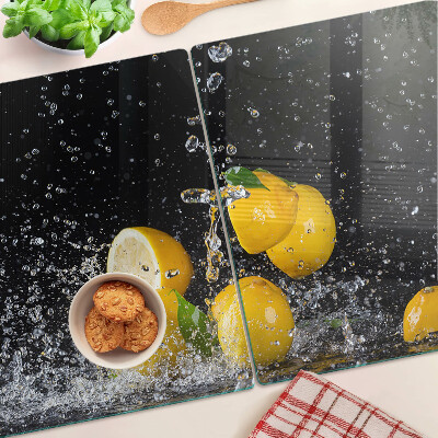 Glass cutting board Lemons in water
