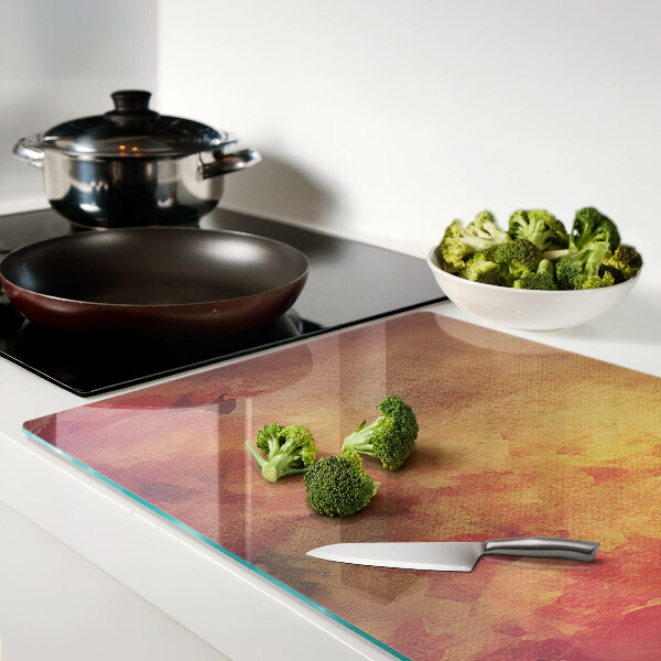 Glass chopping board Floral motif in pastel colors