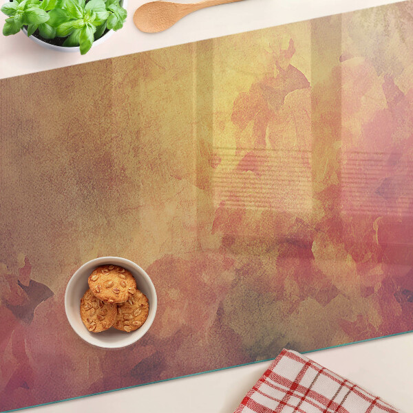 Glass chopping board Floral motif in pastel colors
