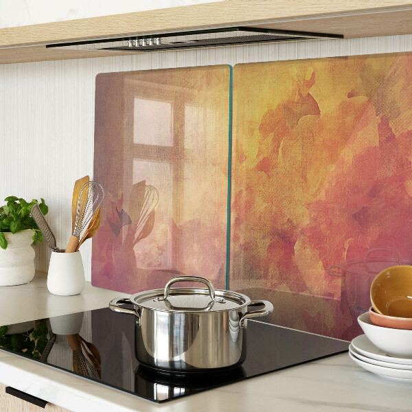 Glass chopping board Floral motif in pastel colors
