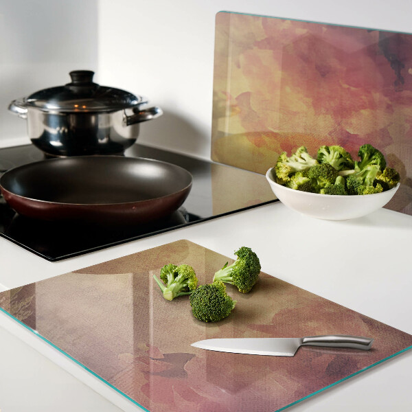 Glass chopping board Floral motif in pastel colors