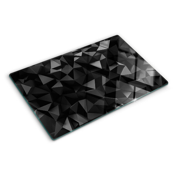 Glass cutting board Polygon geometry in shades of black