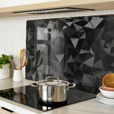 Glass cutting board Polygon geometry in shades of black