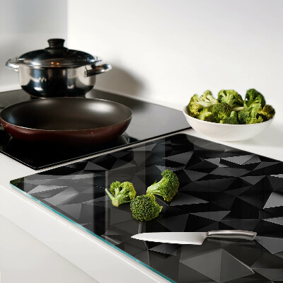 Glass cutting board Polygon geometry in shades of black
