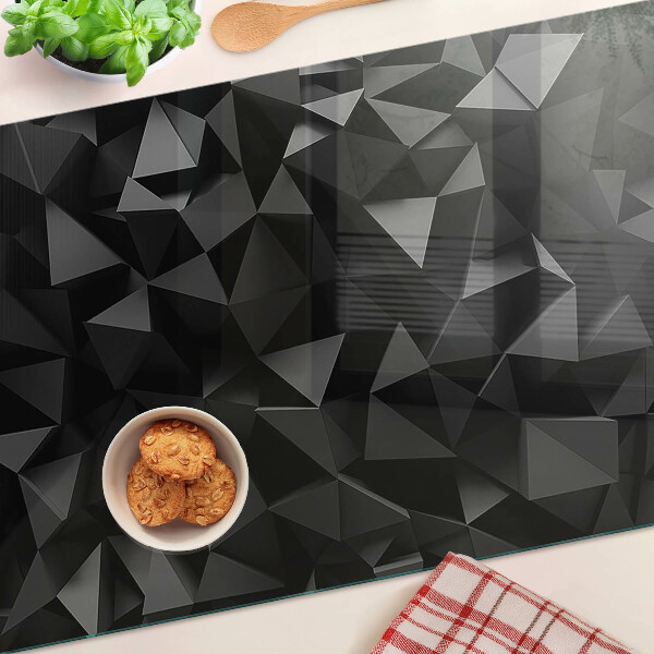 Glass cutting board Polygon geometry in shades of black