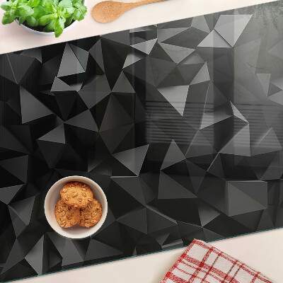 Glass cutting board Polygon geometry in shades of black