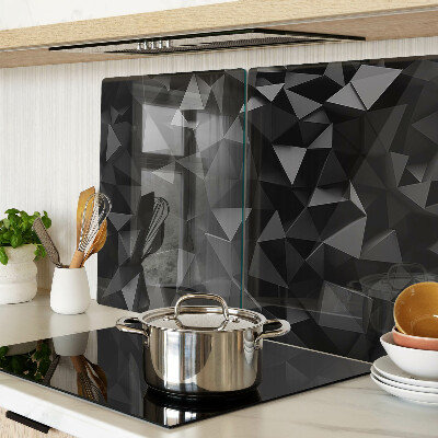 Glass cutting board Polygon geometry in shades of black