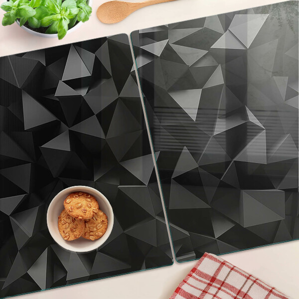 Glass cutting board Polygon geometry in shades of black