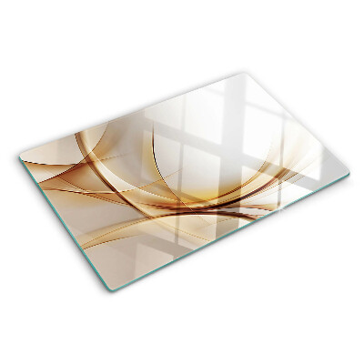 Glass chopping board Abstract waves in shades of beige