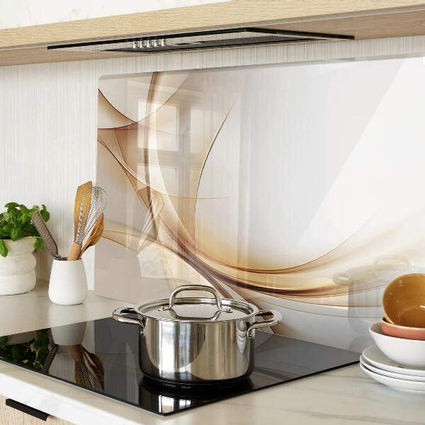 Glass chopping board Abstract waves in shades of beige